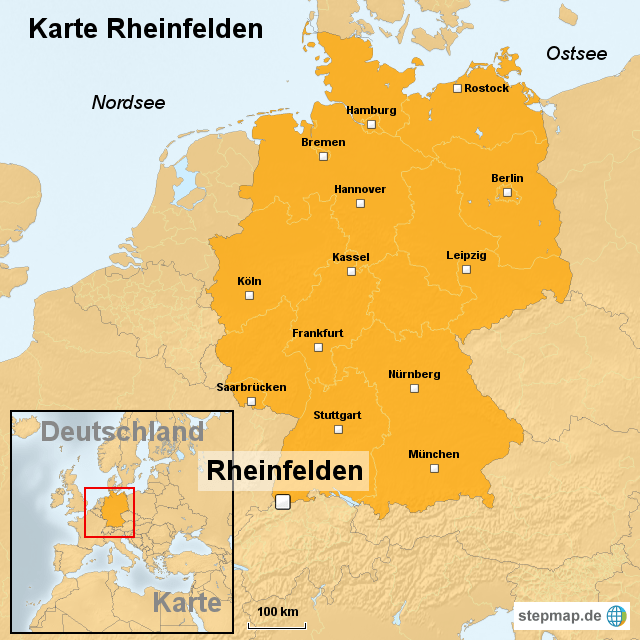 StepMap Karte Rheinfelden Landkarte für Deutschland