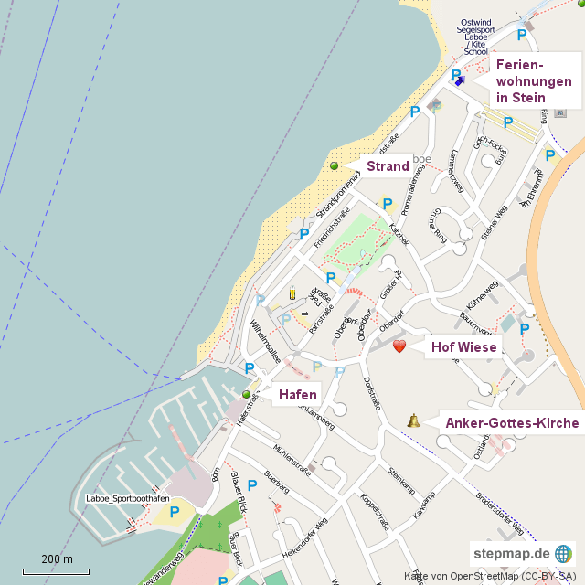 Karte Laboe Umgebung Laboe von strandhuhn Landkarte für Deutschland