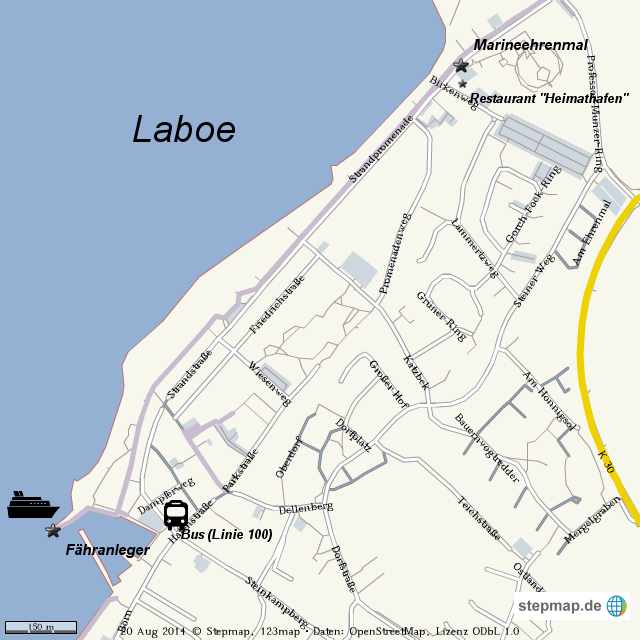 Karte Laboe Umgebung StepMap Laboe Landkarte für Welt