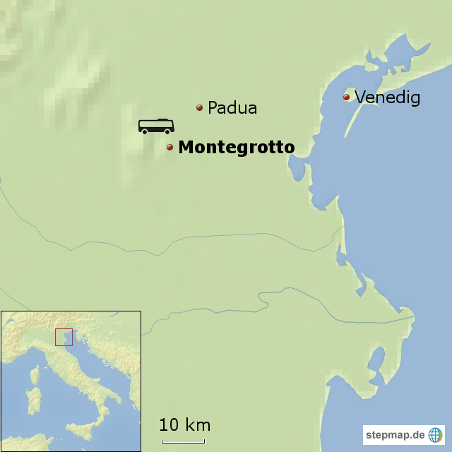 Les Défis De Voyager À Montegrotto Italie Carte StepMap Montegrotto Landkarte für Deutschland