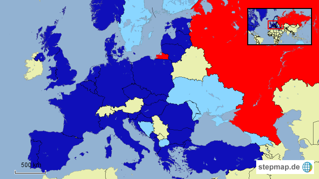 StepMap NATO und RUS heute Landkarte für Europa