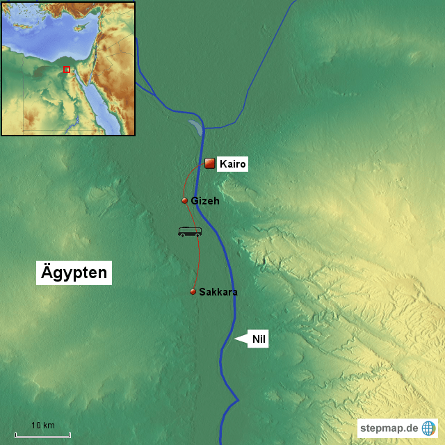 Karte Ägypten Pyramiden StepMap Pyramiden Landkarte für Ägypten