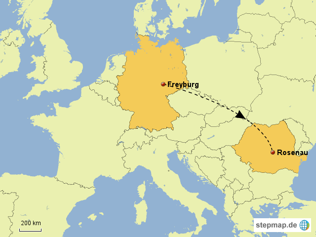 StepMap Reise nach Rumänien Landkarte für Deutschland