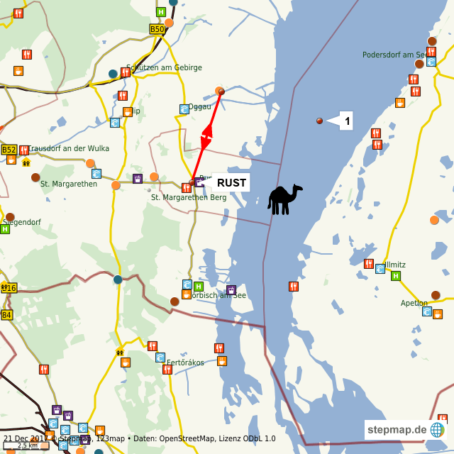 Landkarte Rust Umgebung StepMap Rust Landkarte für Welt
