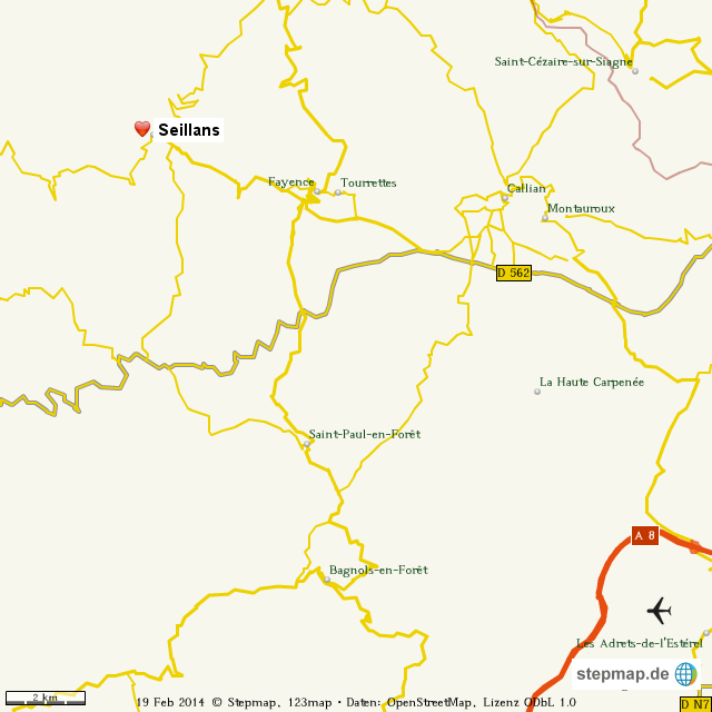 Seillans Var Carte StepMap Seillans Landkarte für Welt