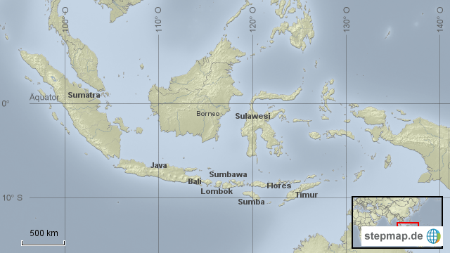 StepMap Sundainseln Landkarte für Asien