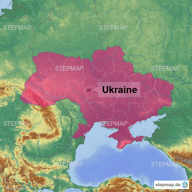 StepMap Ukraine Landkarte für Ukraine