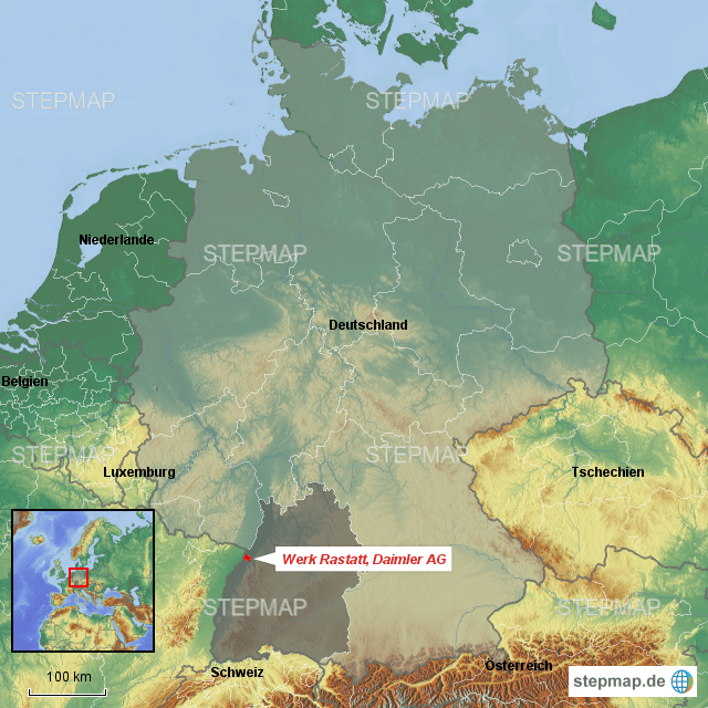 Rastatt Deutschlandkarte StepMap Werk Rastatt Landkarte für Deutschland