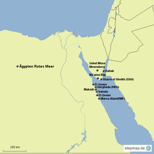Karte Rotes Meer StepMap Ägypten Rotes Meer Landkarte für Deutschland