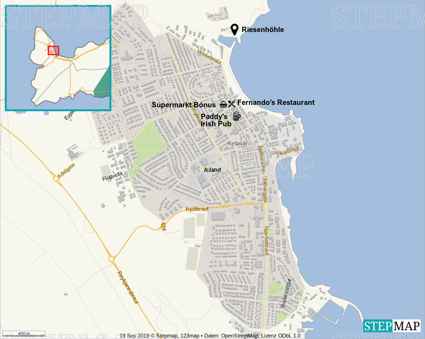 Keflavik Karta StepMap Keflavik Landkarte für Island