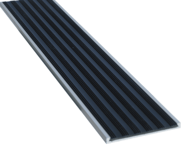 Aluminium flat stair tread Recessed with PVC insert ST11