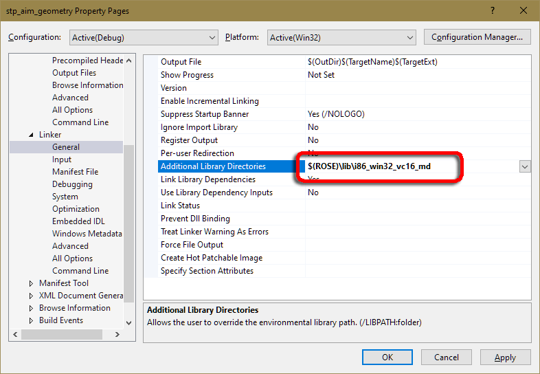 Visual Studio 20122022 C++ Project Settings