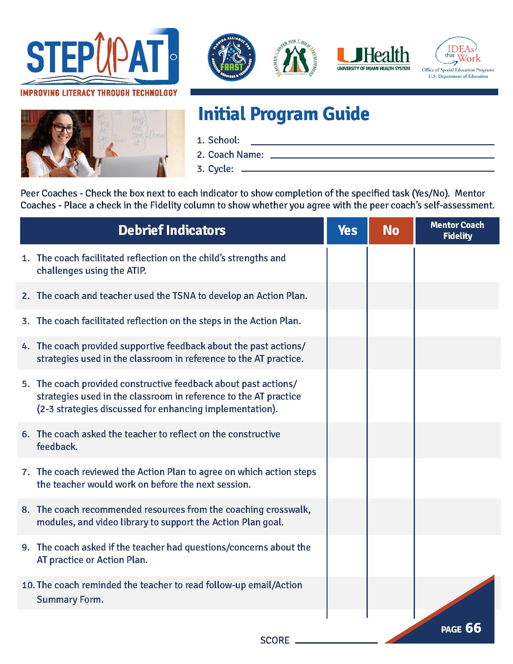 Teacher Coaching Plan