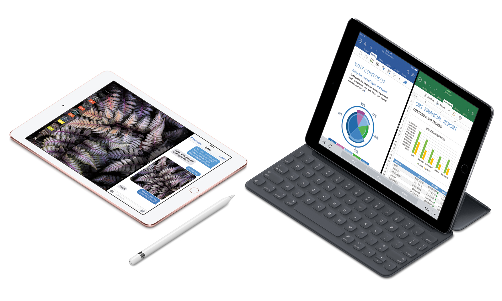 Stereo iPad Pro 10 mit Stift und Keyboard (Bild Apple)