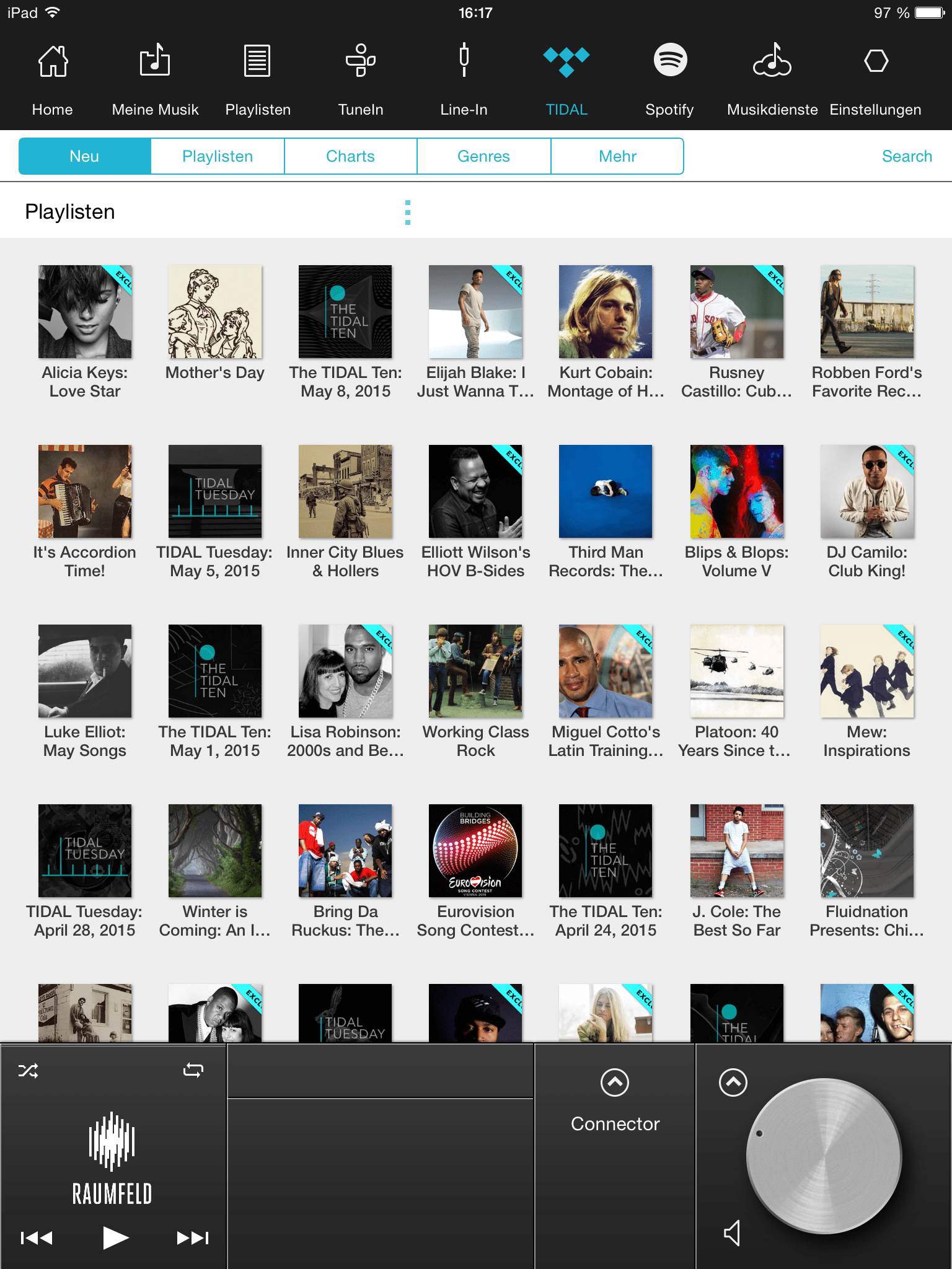 Stereo RaumfeldApp mit Tidal