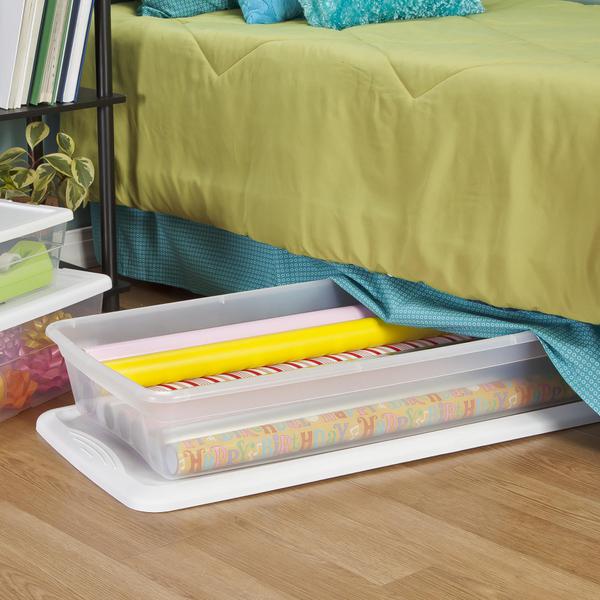 Sterilite 1960 41 Qt. Underbed Storage Box White 19608006