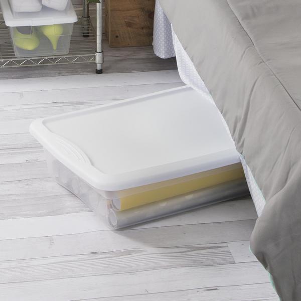 Sterilite 1960 41 Qt. Underbed Storage Box White 19608006