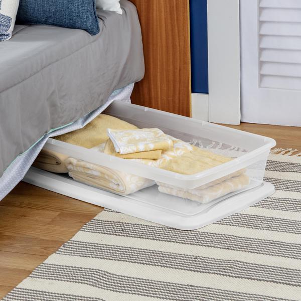 Sterilite 1960 41 Qt. Underbed Storage Box White 19608006