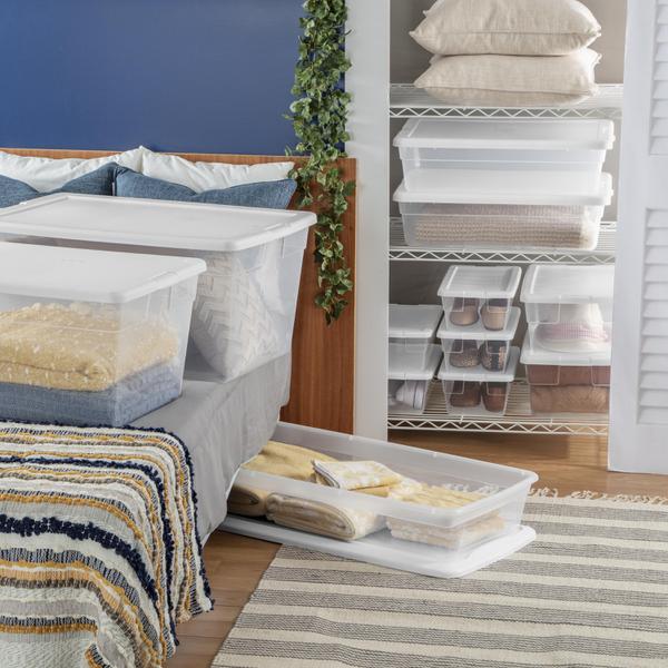 Sterilite 1960 41 Qt. Underbed Storage Box White 19608006