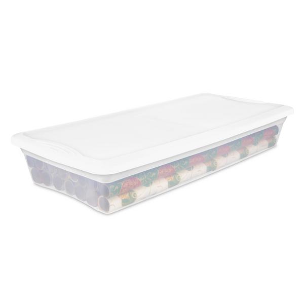 Sterilite 1960 41 Qt. Underbed Storage Box White 19608006