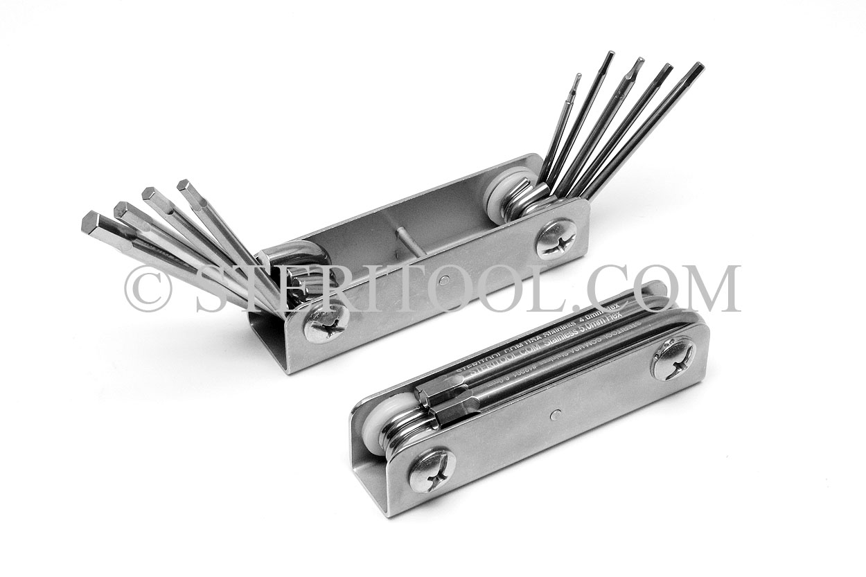 STERITOOL INC 12001 Stainless Steel 7 pc Metric Folding Hex Key