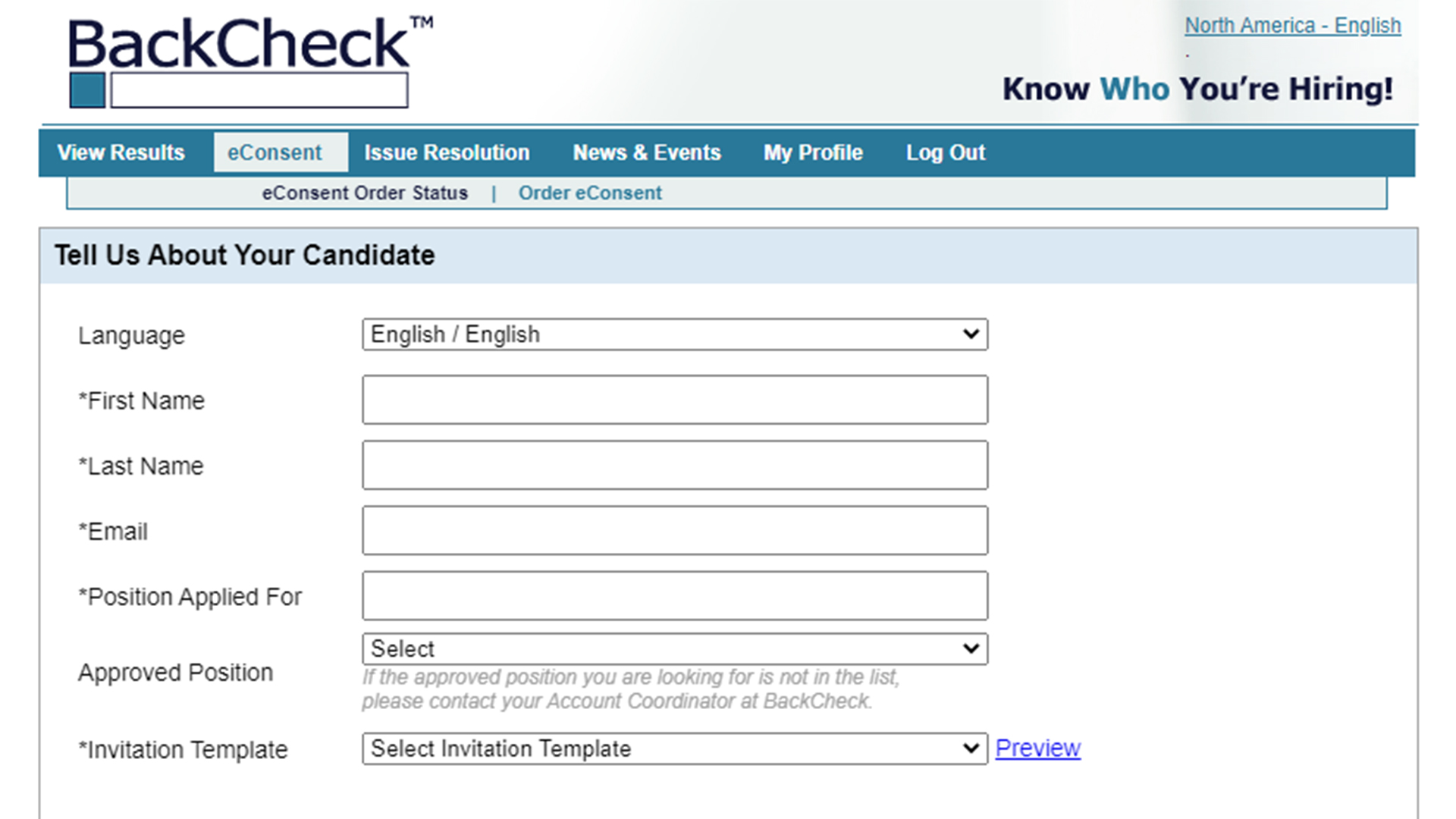 Ordering Background Checks eConsent Sterling UK