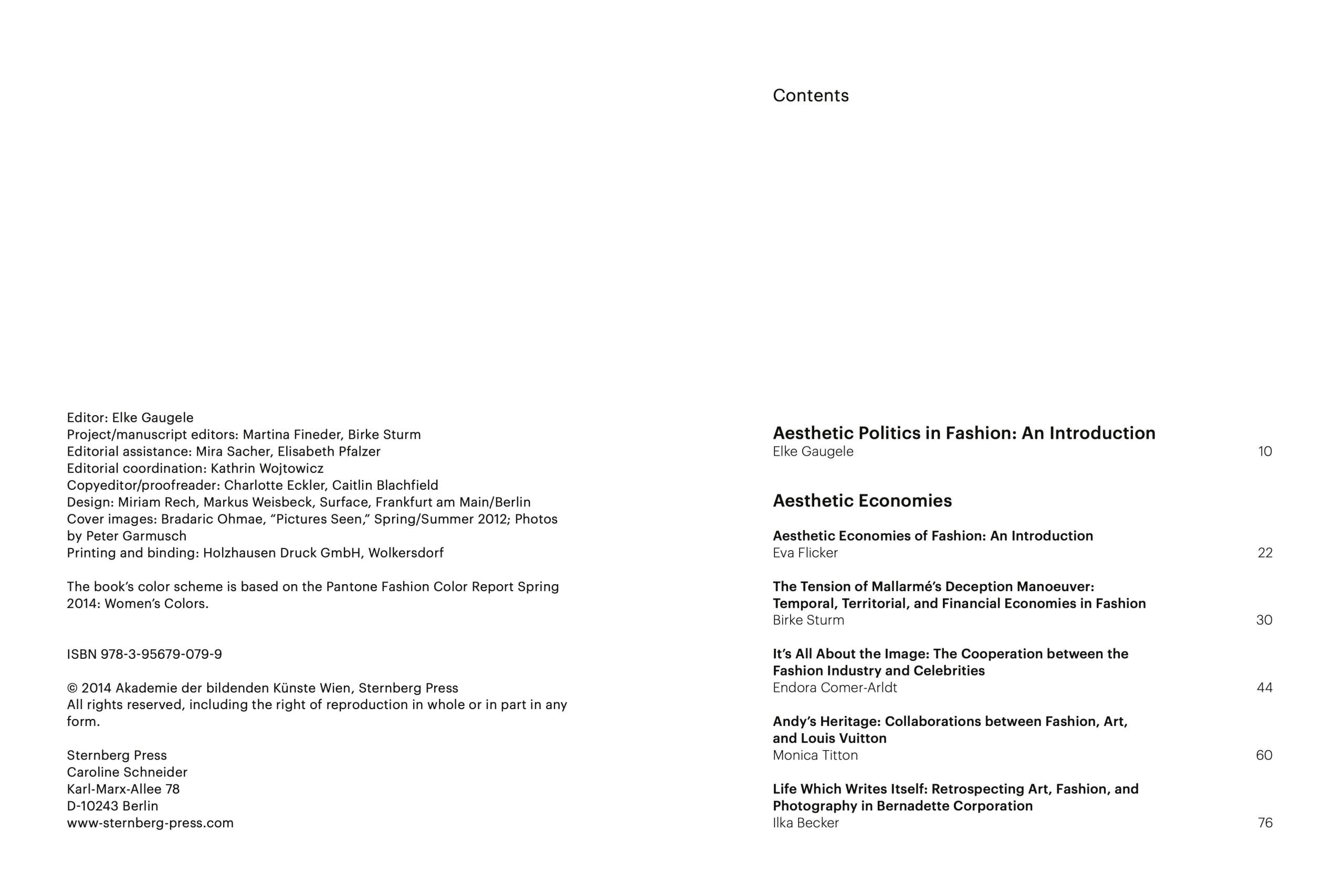 Aesthetic Politics in Fashion Sternberg Press