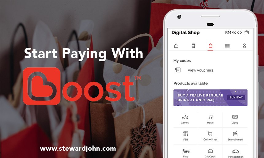 Go cashless with Boost Application Steward John Sabahan Blogger