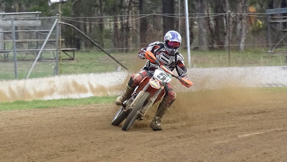 Dirt Track Bike and Rider Set Up St. Motorcycle Club