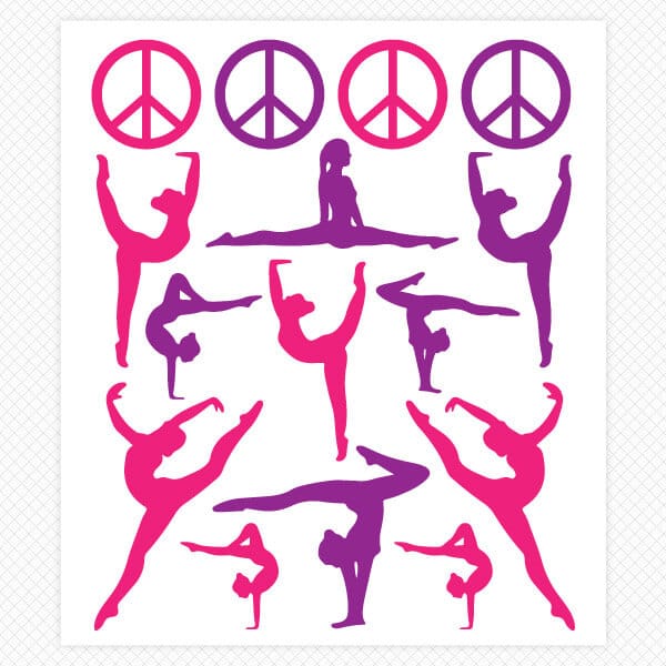 Pink & Purple Silhouette Wall Graphics Sticker Genius