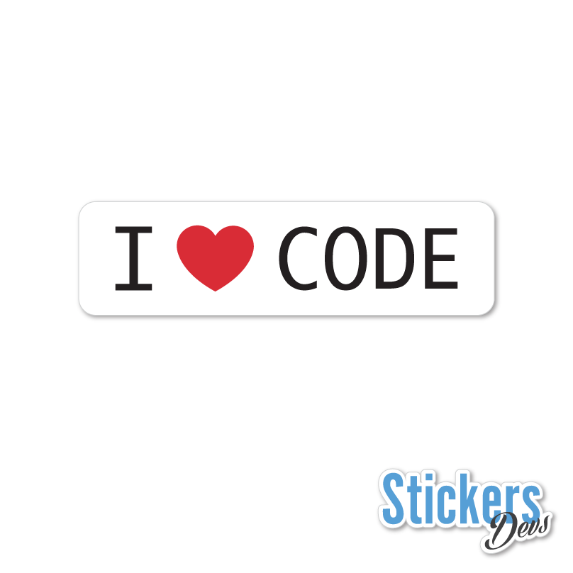 I LOVE CODE Sticker Adesivo Stickers Devs