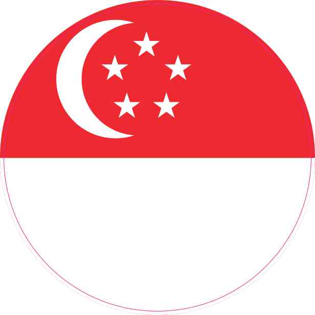 4x4 Round Singapore Flag Sticker Vinyl Vehicle Decal Travel Hobby Stickers