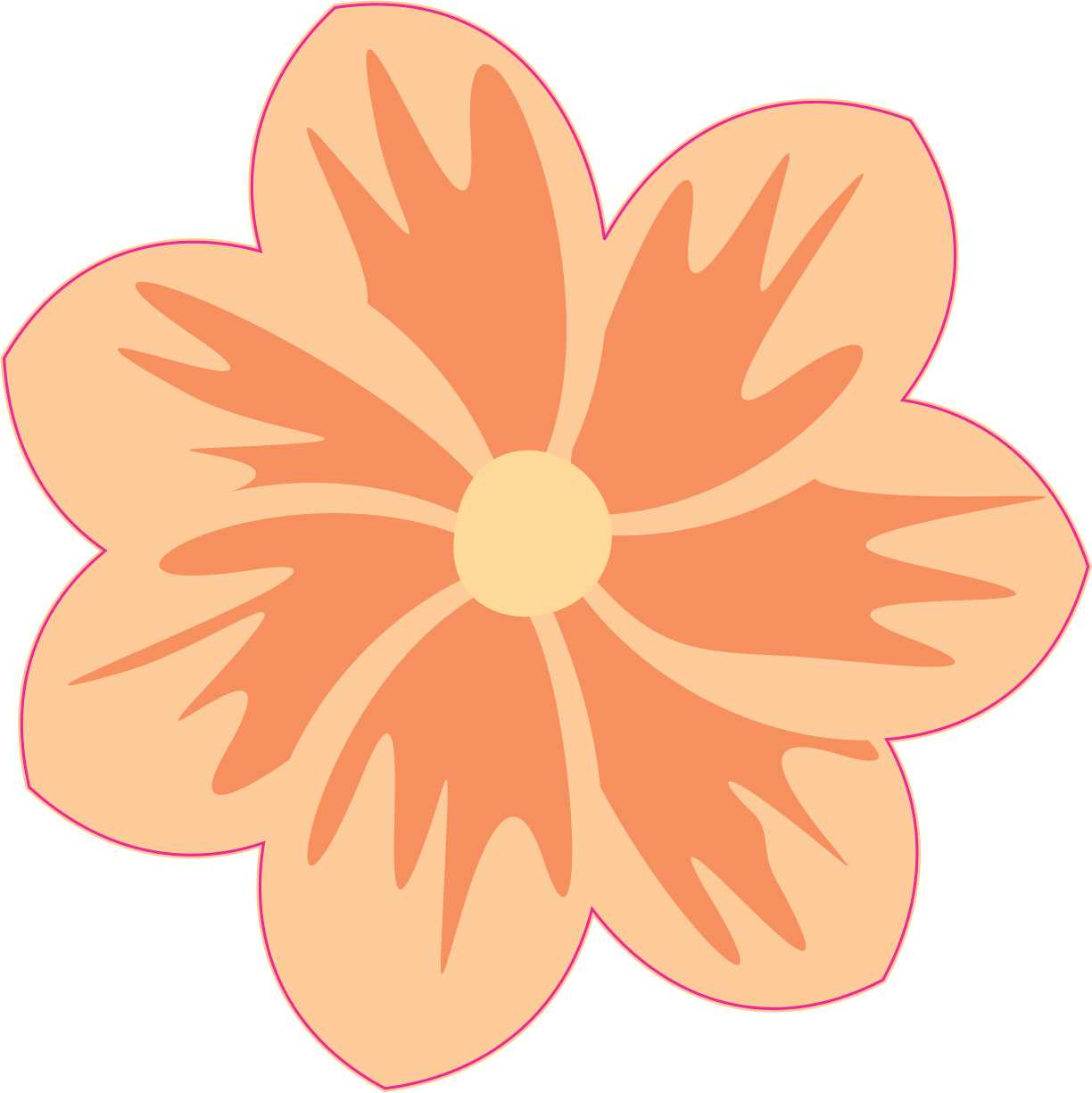 StickerTalk Orange Flower Vinyl Sticker, 4 inches x 4 inches