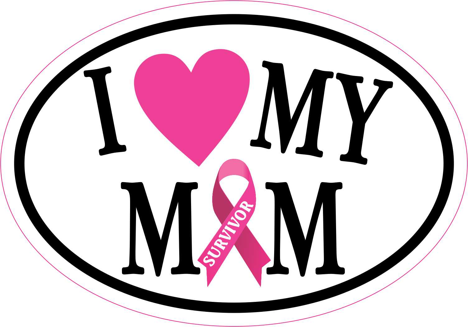 StickerTalk I Love My Mom Breast Cancer Survivor Vinyl Sticker, 5