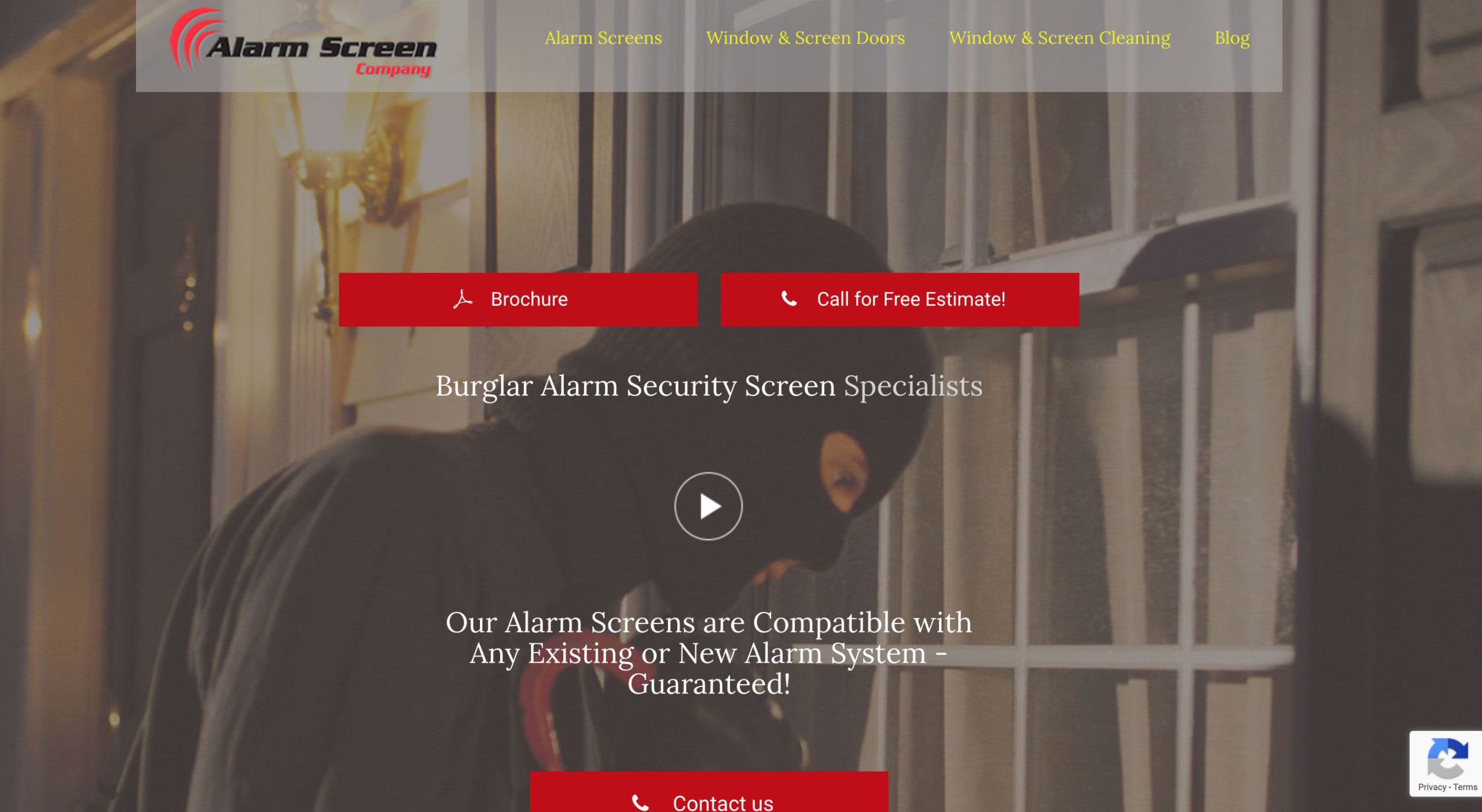 Alarm Screen Company Orange County site Design SEO