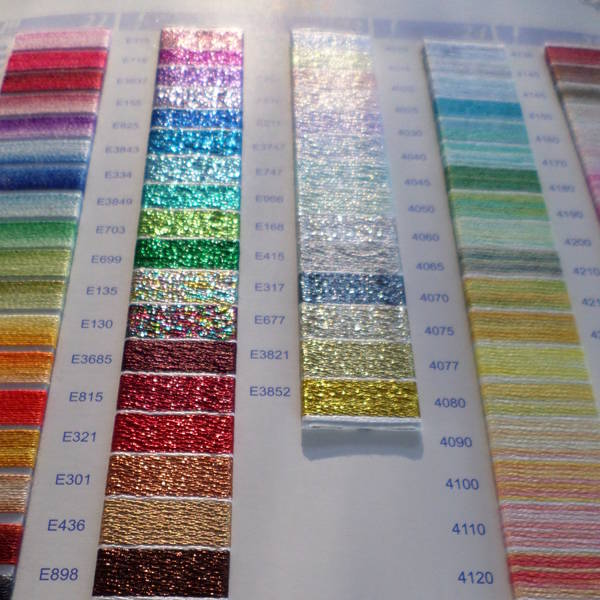 Dmc Light Effects Colour Chart Cross Stitch Patterns