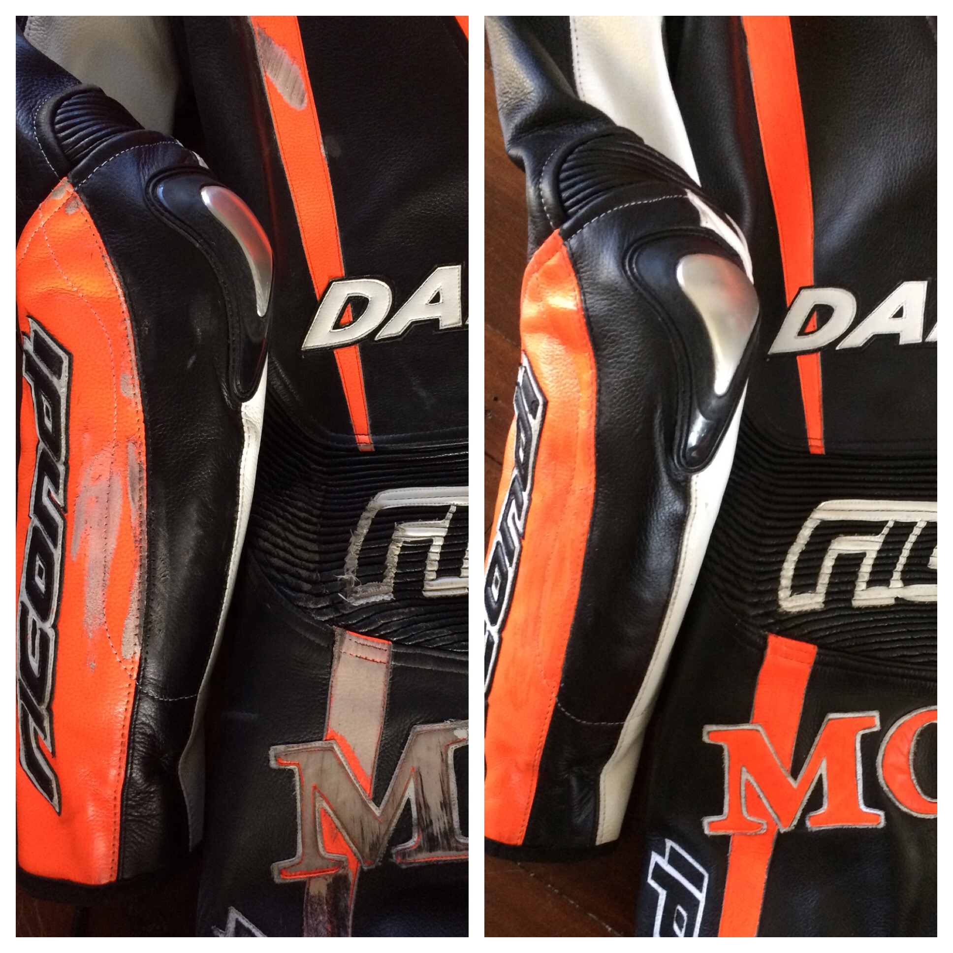 Motorcycle leather repair/restoration. Stitch Smith