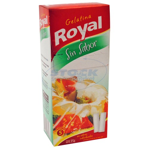 GELATINA ROYAL S/SABOR 45X35GR . Supermercados Stock