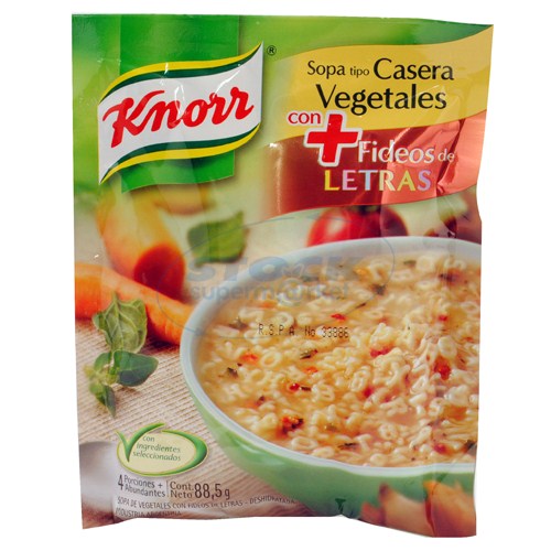 SOPA KNORR CASERA VEG C/FIDEO 88.55GR . Supermercados Stock