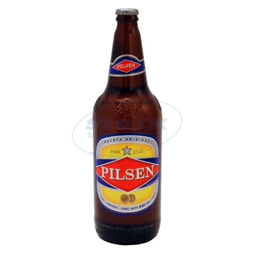 CERVEZA PILSEN TRADICIONAL RETORNABLE BOT 940ML . Supermercados Stock