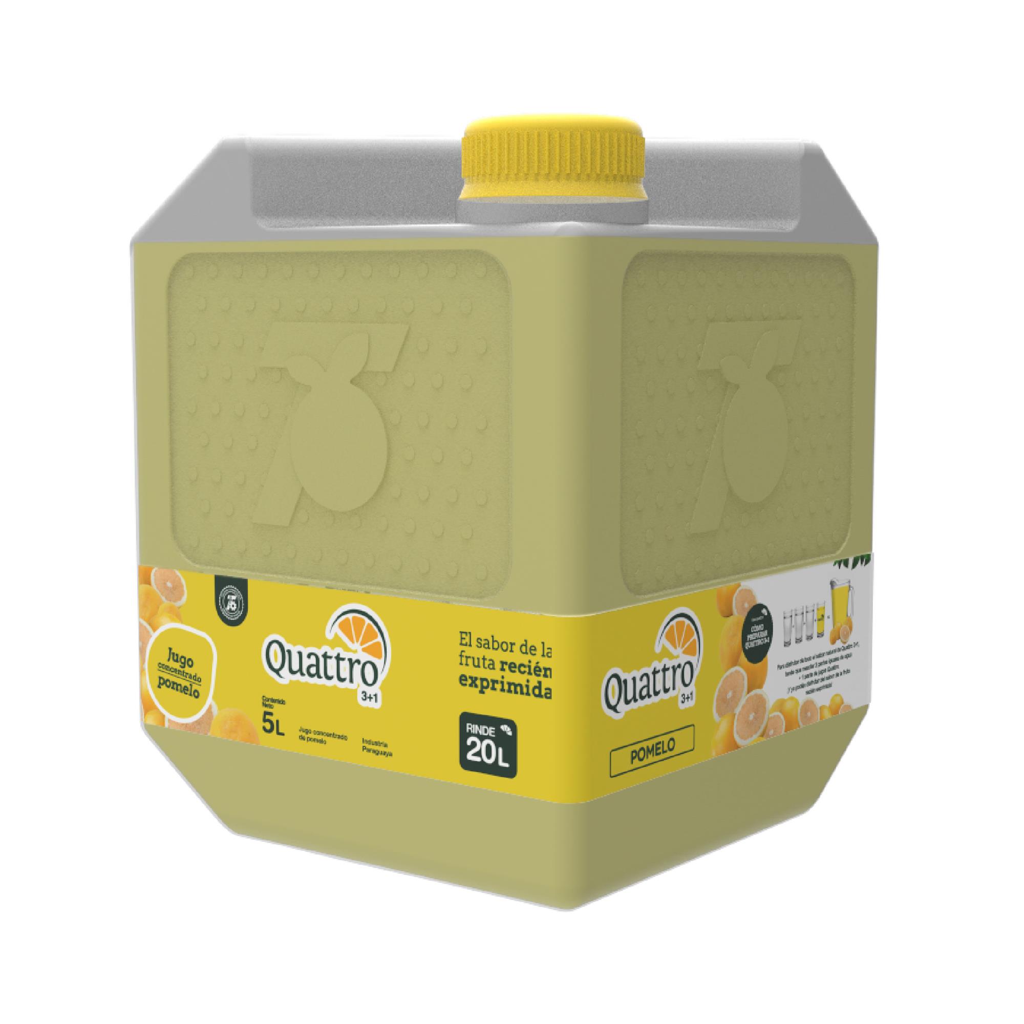 JUGO POMELO CONCENTRADO 5LT QUATTRO BIDON . Supermercados Stock