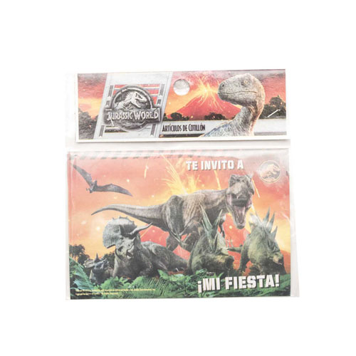 INVITACION JURASSIC WORLD ARGOS 10 UN . Supermercados Stock