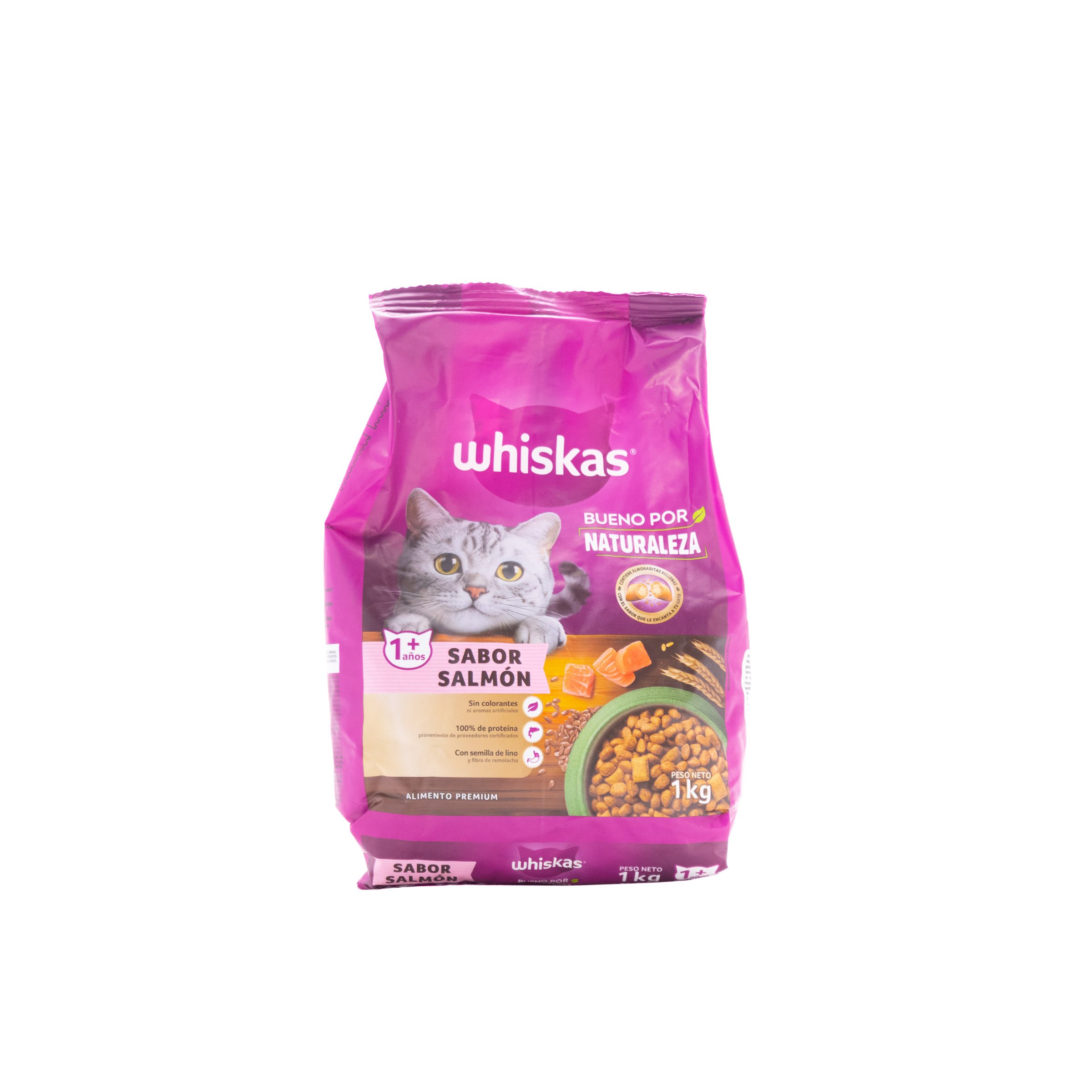WHISKAS BUENO POR NATURALEZA ALIMENTO PARA GATOS ADULTOS SABOR SALMON 1