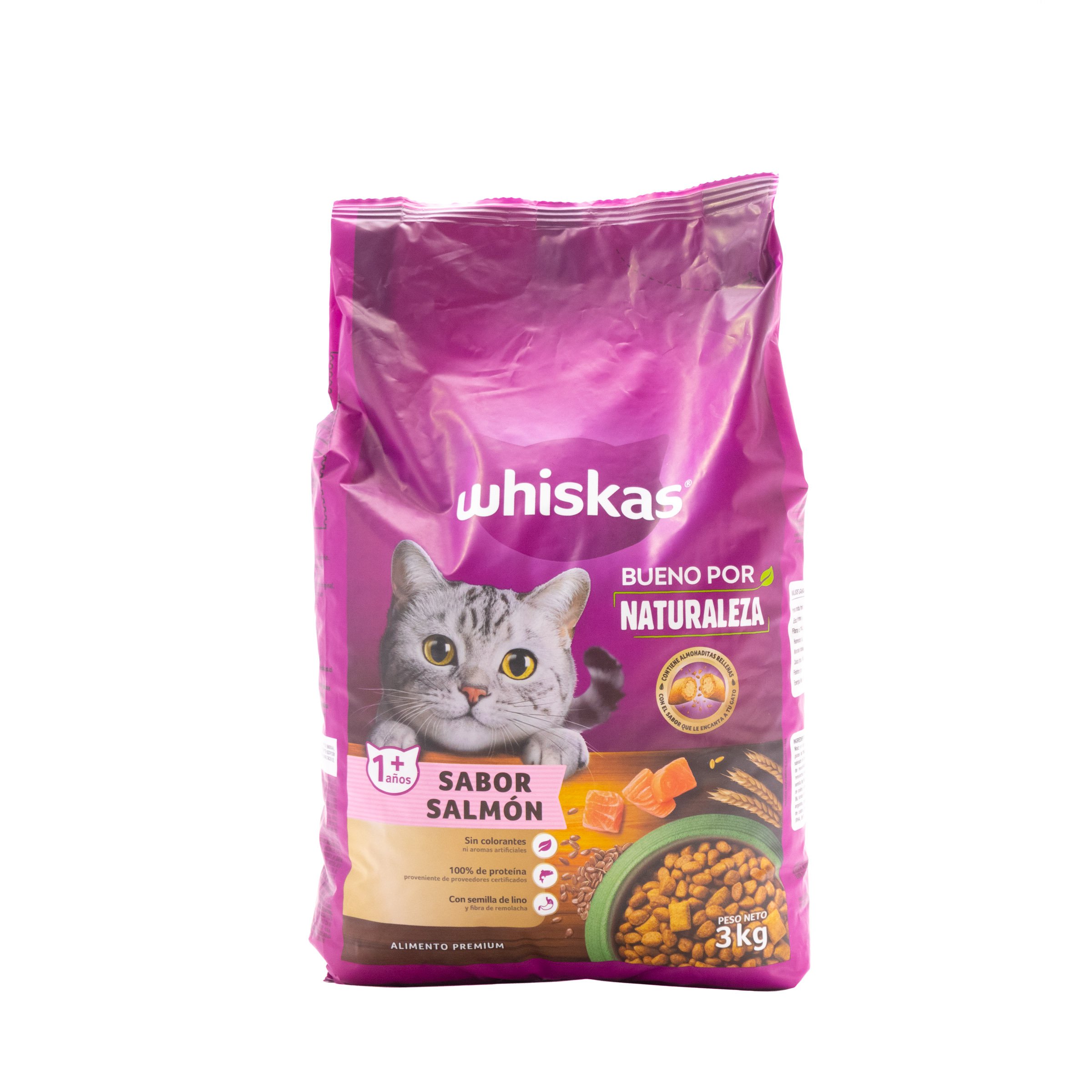 WHISKAS BUENO POR NATURALEZA ALIMENTO PARA GATOS ADULTOS SABOR SALMON 3