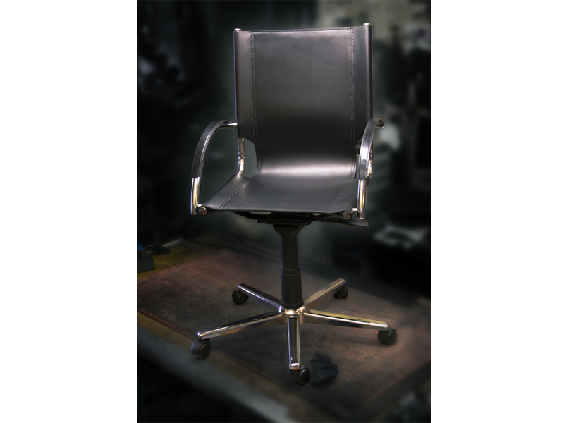 Bauhaus Style Swivel Office Chair, Repairs and Restoration Stockade Leather