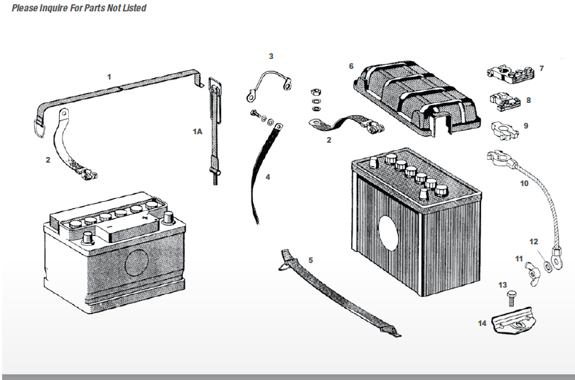 Early Porsche 911 Battery Parts and Components