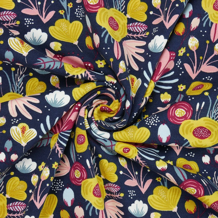 BIOBaumwolljersey (GOTS) Blumenparadies Design by Poppy