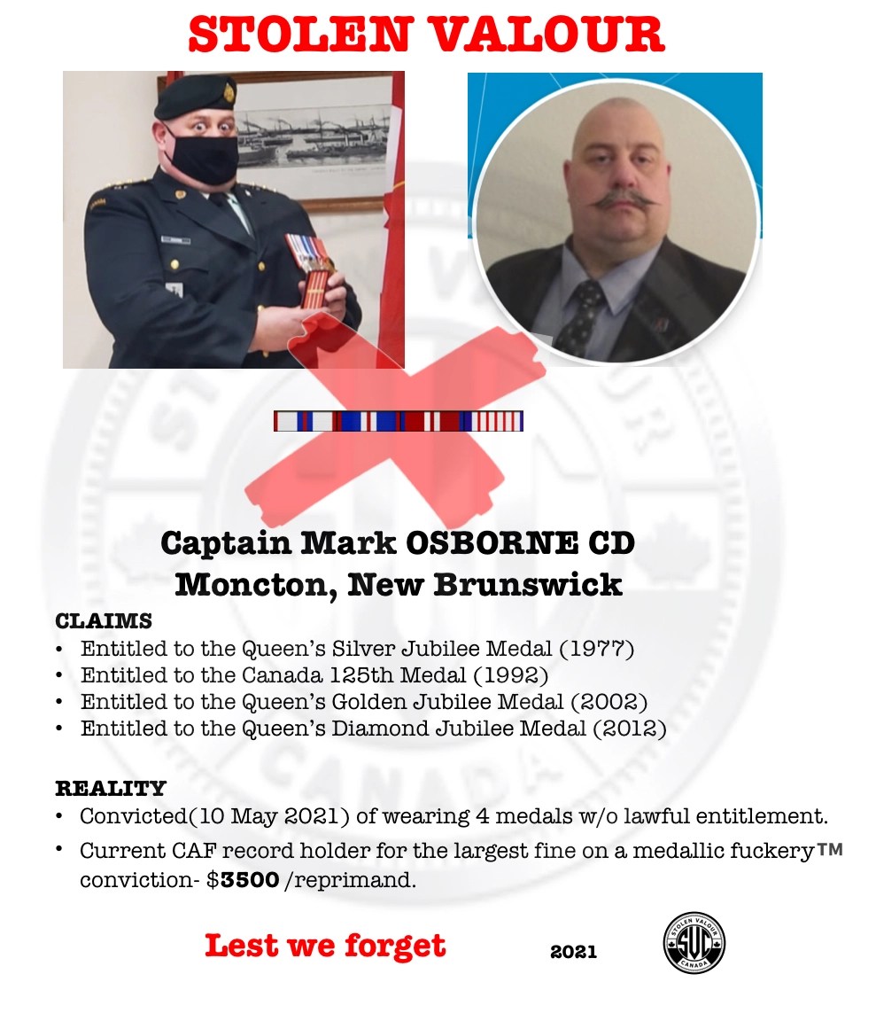 Criminal Conviction Stolen Valour Canada