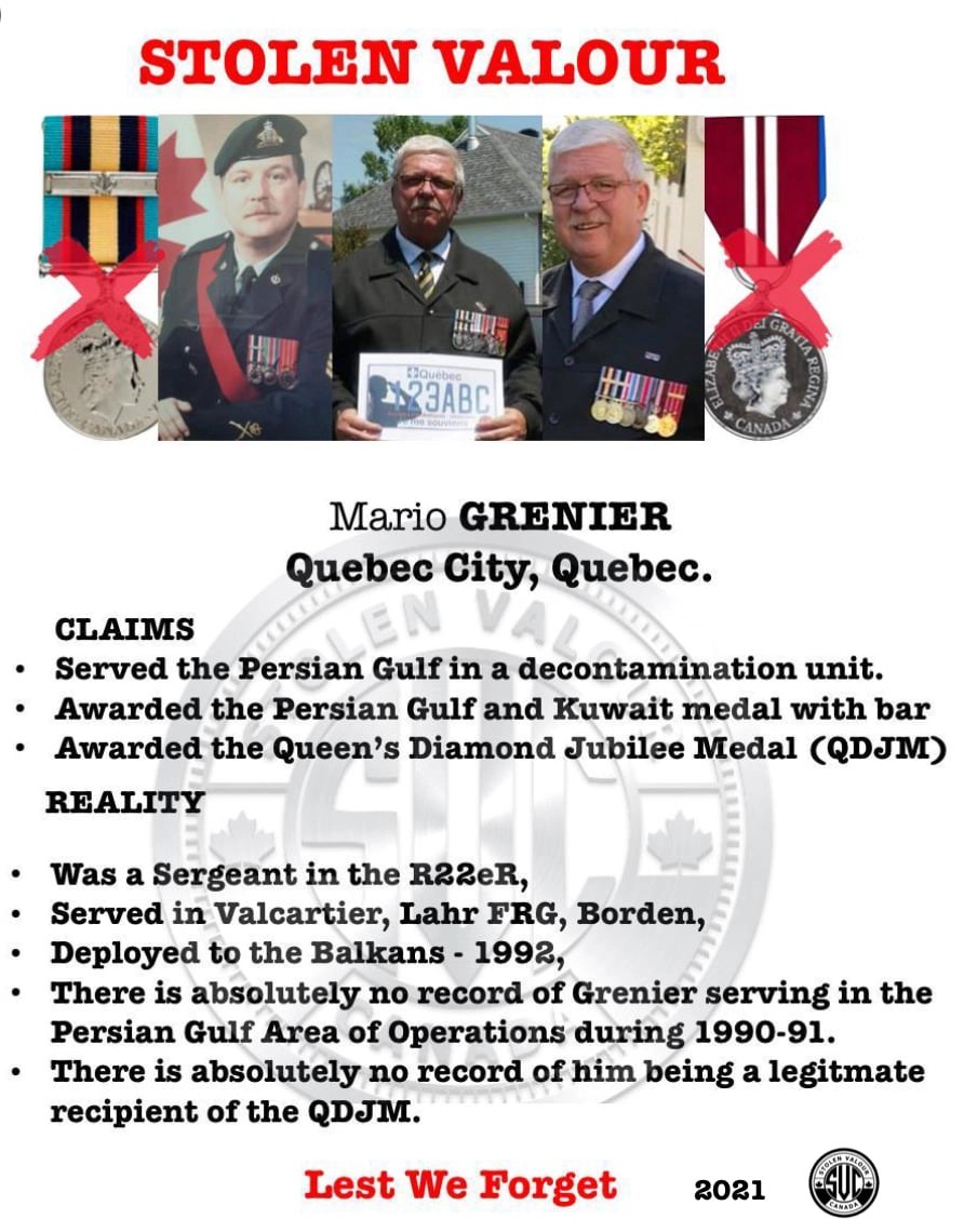 Hall of Shame Stolen Valour Canada