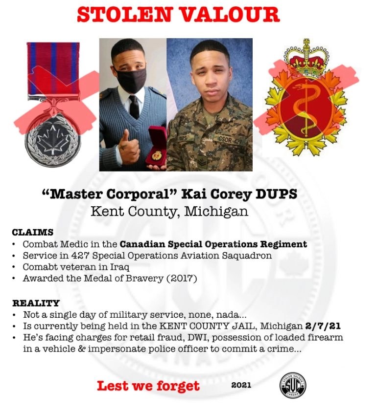 Criminal Conviction Stolen Valour Canada